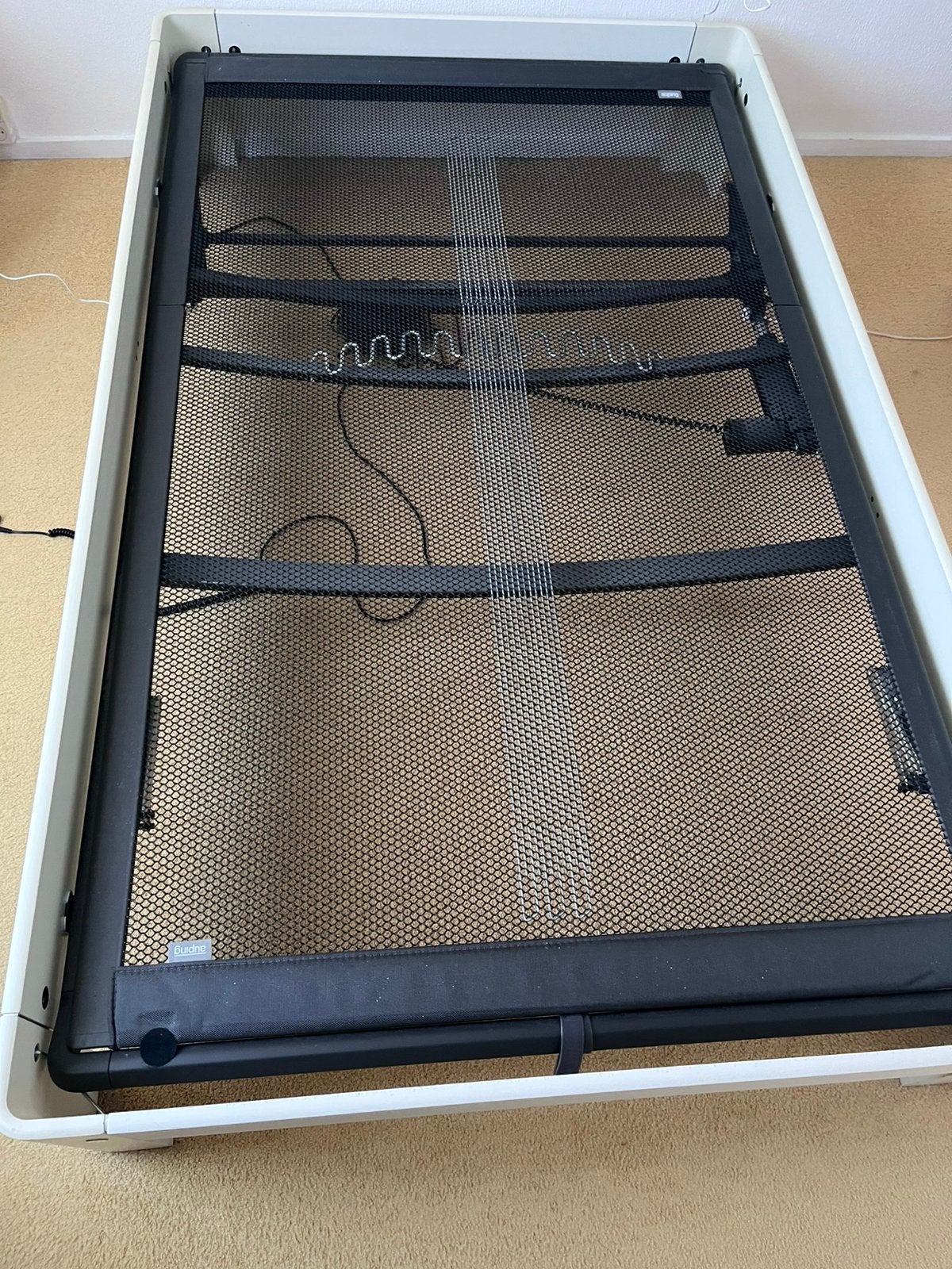 Auping bed (120 x 200 cm) met electrisch hoog-laag spiraal, Ophalen, Verstelbaar, Eenpersoons, Wit