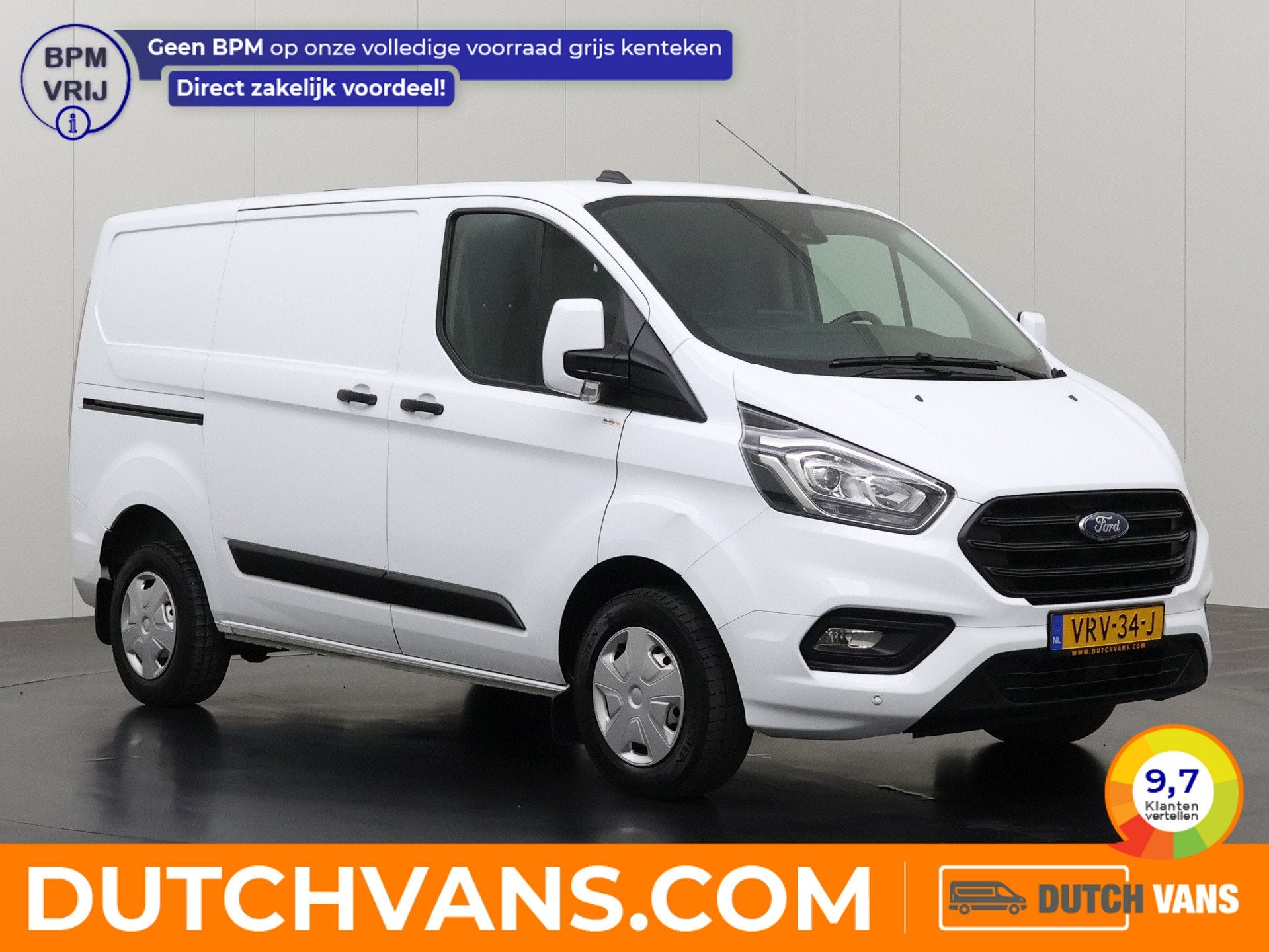 Ford Transit Custom 2.0TDCI Business Achterdeuren | Multimed, Auto's, Bestelauto's, Voorwielaandrijving, 4 cilinders, 1961 kg