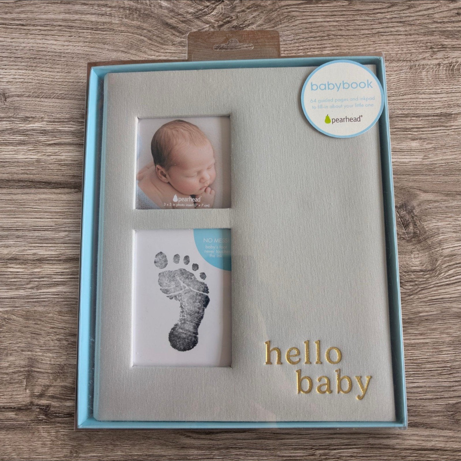Pearhead Babyboek met voetafdruk en foto 'Hello Baby', Ophalen of Verzenden, Nieuw, Kraamcadeau