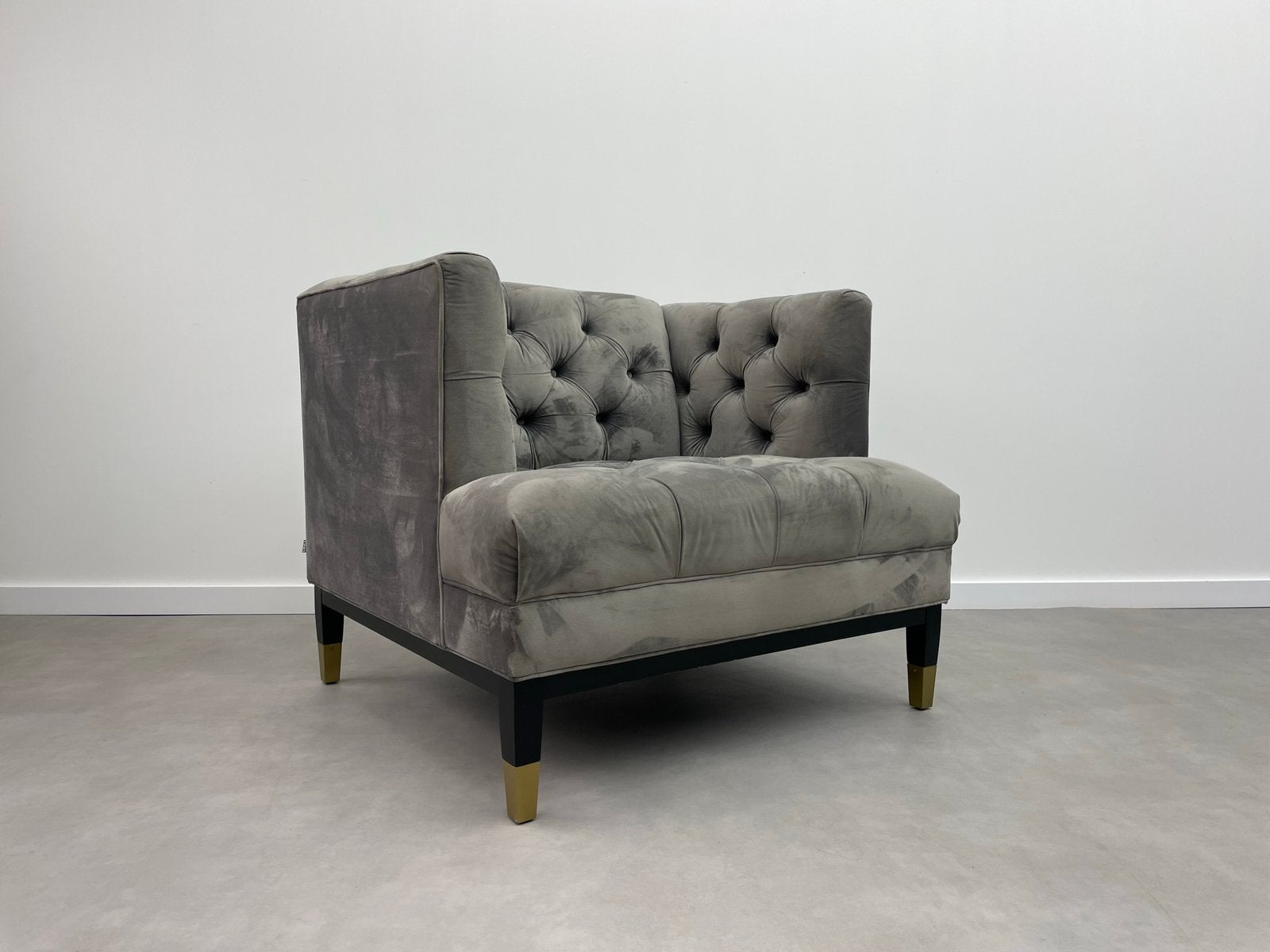 Eichholtz stoel Castelle fluweel grijs, Huis en Inrichting, Ophalen, Zo goed als nieuw, 75 tot 100 cm