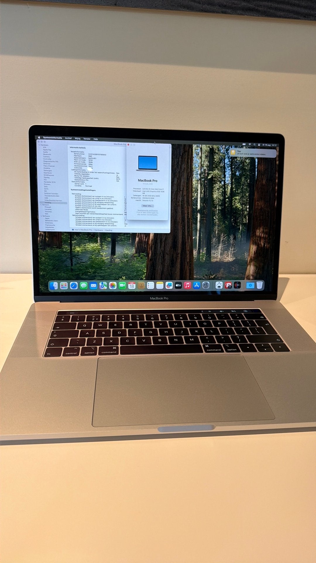 MacBook PRO 15.4”  i7 6cores 16GB RAM, 512GB SSD nieuwe accu, Computers en Software, Apple Macbooks, MacBook Pro, 2 tot 3 Ghz