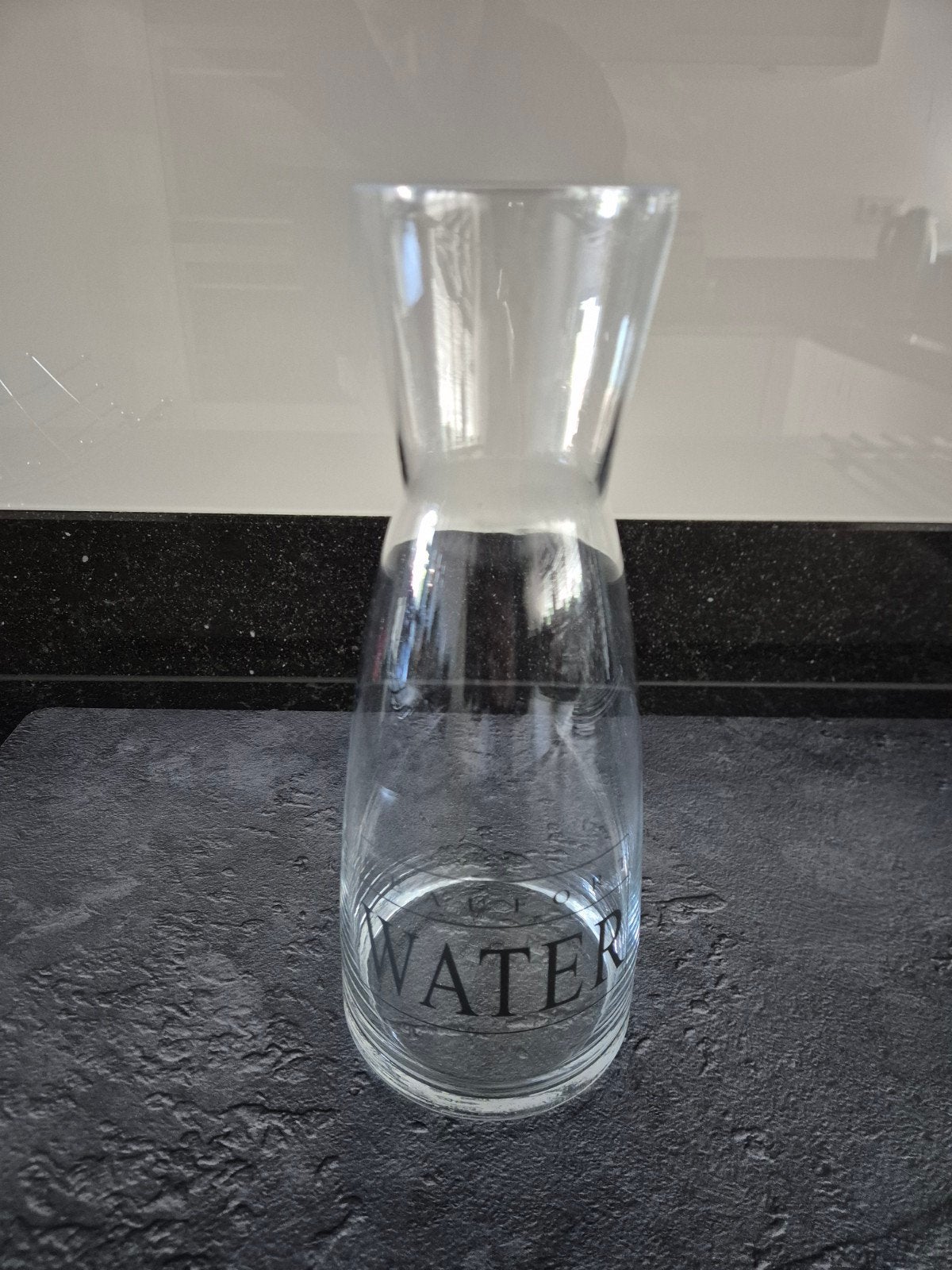 Glazen waterkan met 'WATER' opdruk, Overige typen, Ophalen of Verzenden, Nieuw, Glas