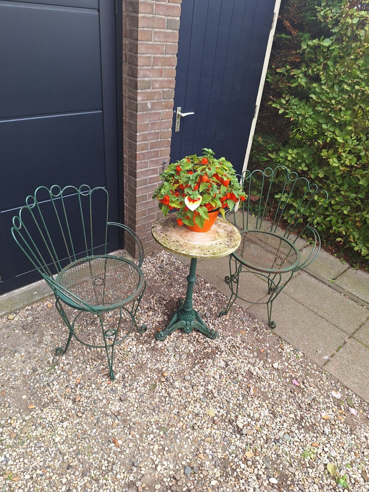 Gietijzeren Tete-a-tete Bistro set, Overige materialen, Gebruikt, Tuinset, Eettafel