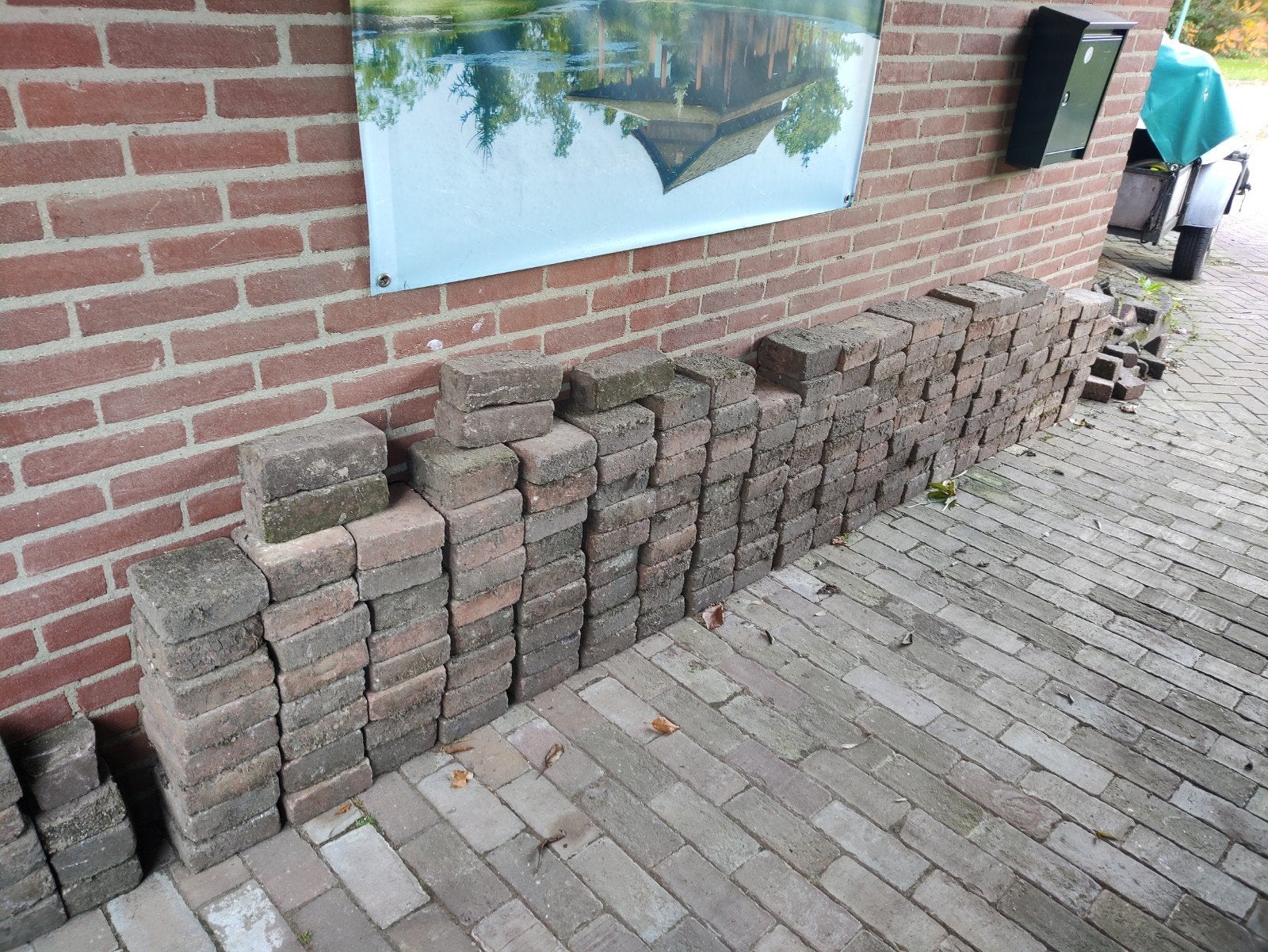 Gebruikte betonnen koppelstones voor tuin of oprit, Ophalen, Gebruikt, Beton