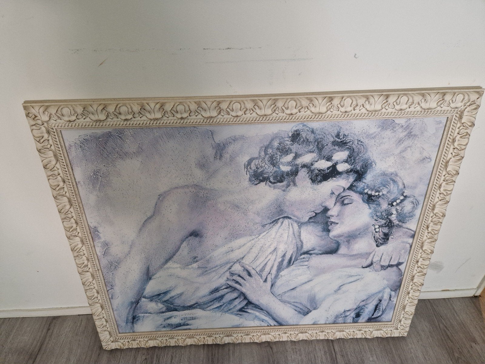Romantisch schilderij: Liefdespaar in klassieke stijl, Antiek en Kunst, Ophalen, Ingelijst, Portret of Personen