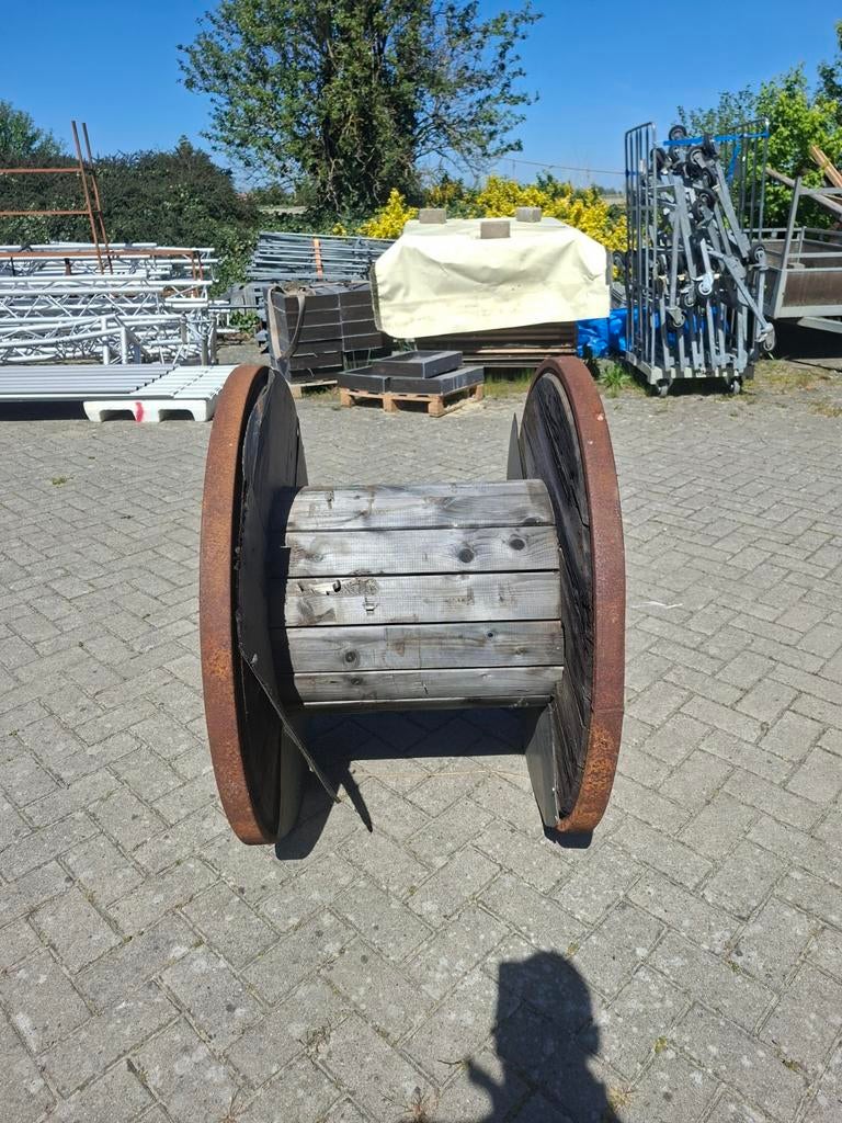 Grote houten kabelhaspel, ideaal als statafel, Tuin en Terras, Ophalen, Gebruikt