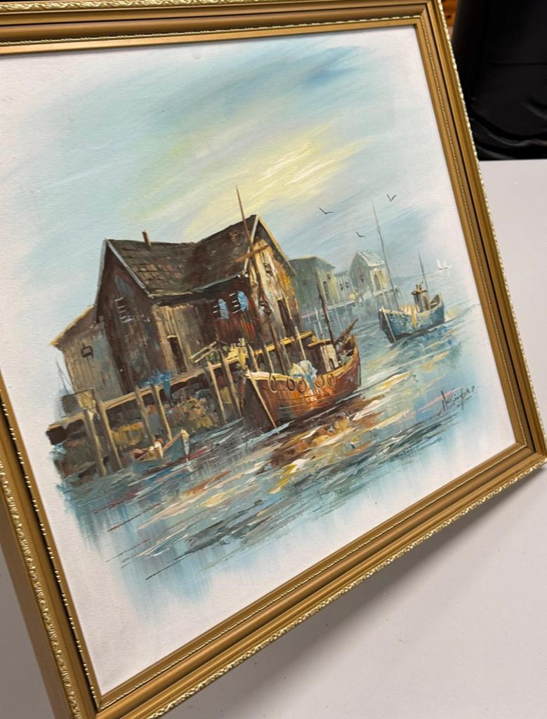 ALAN J. SIMPSON 1941-07 Gesigneerd olie-schilderij kunst art, Ophalen of Verzenden