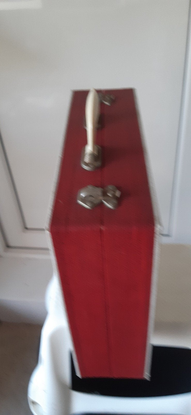 Houten  LP Platenkoffer/ met slotjes en waaier./igst!, Ophalen of Verzenden, Gebruikt, 12 inch