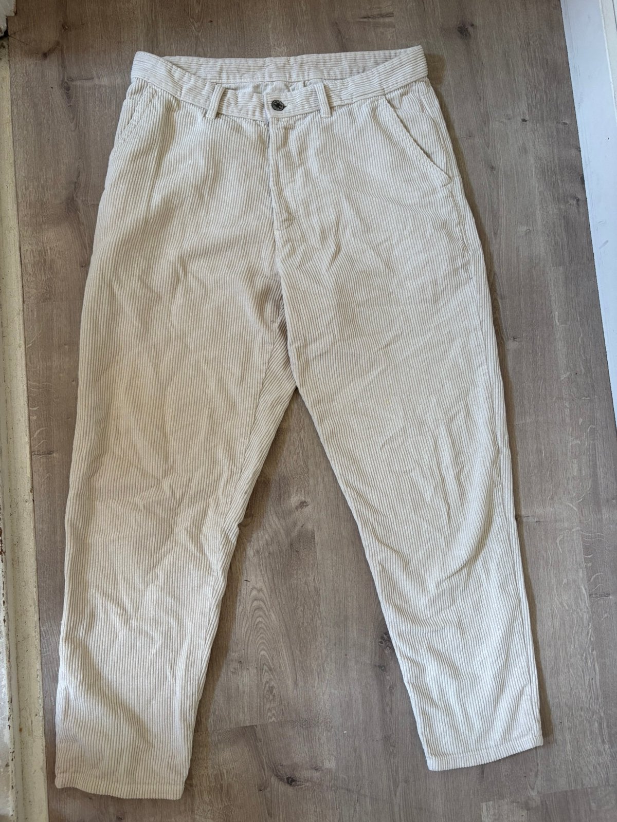 Zara witte/beige ribbroek, Verzenden, Beige, Maat 42/44 (L), Zo goed als nieuw
