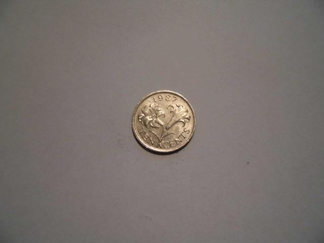 1 munt Bermuda 10 cent 1987, Postzegels en Munten, Munten | Amerika, Ophalen of Verzenden, Midden-Amerika, Losse munt