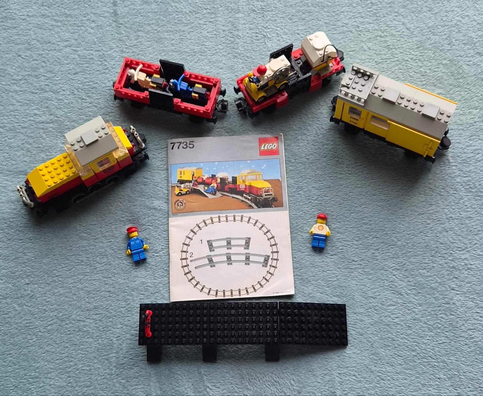 Lego trein 12 Volt locomotief, wagons, boekje (set 7735), Inclusief instructies, Gebruikt, Lego, Ophalen of Verzenden