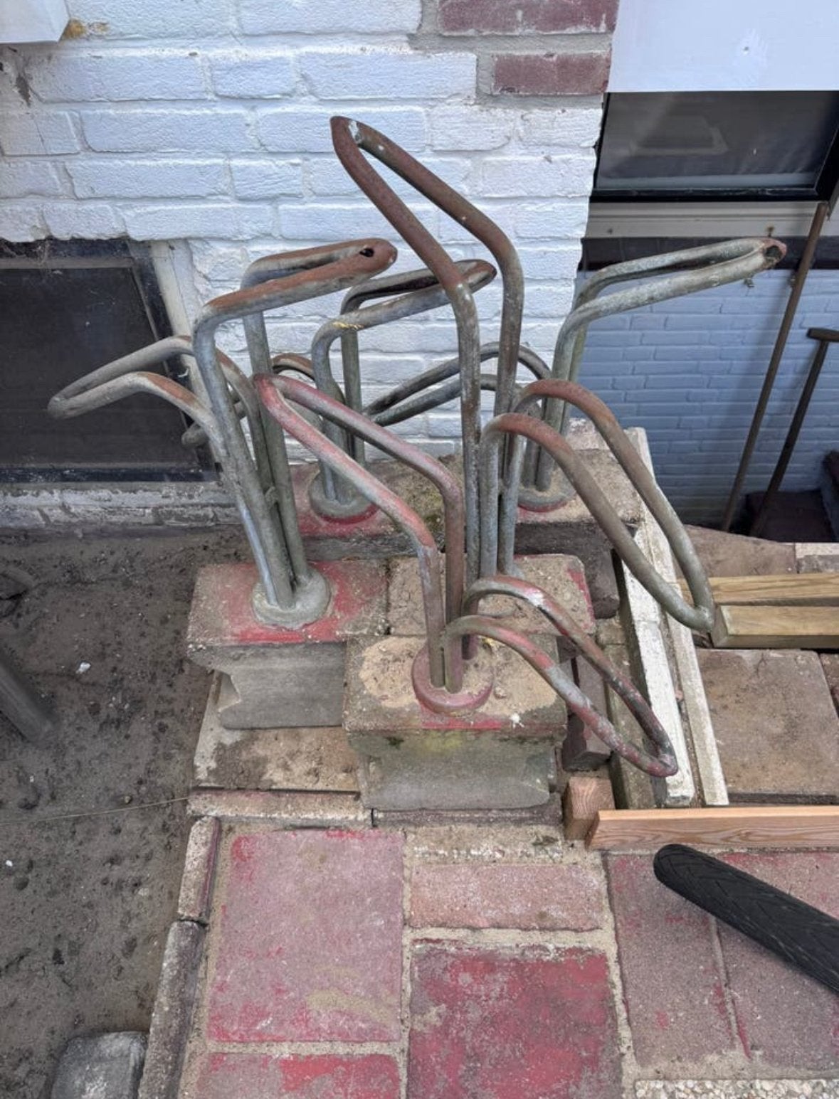 fietsenrek incl voet, Ophalen, Gebruikt