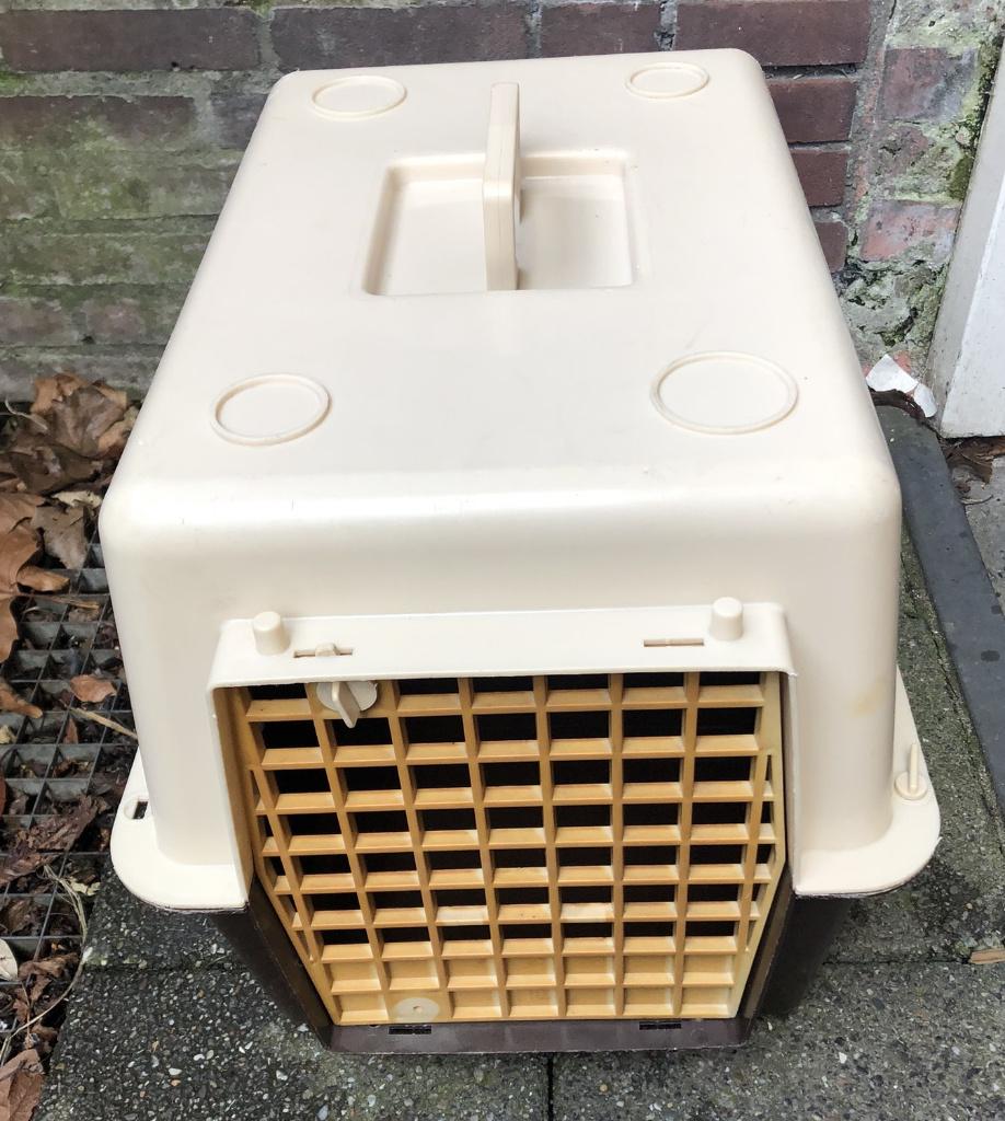 Grote poezenmand hondenmand reismand bak katten kat, Ophalen, Gebruikt, Polyester