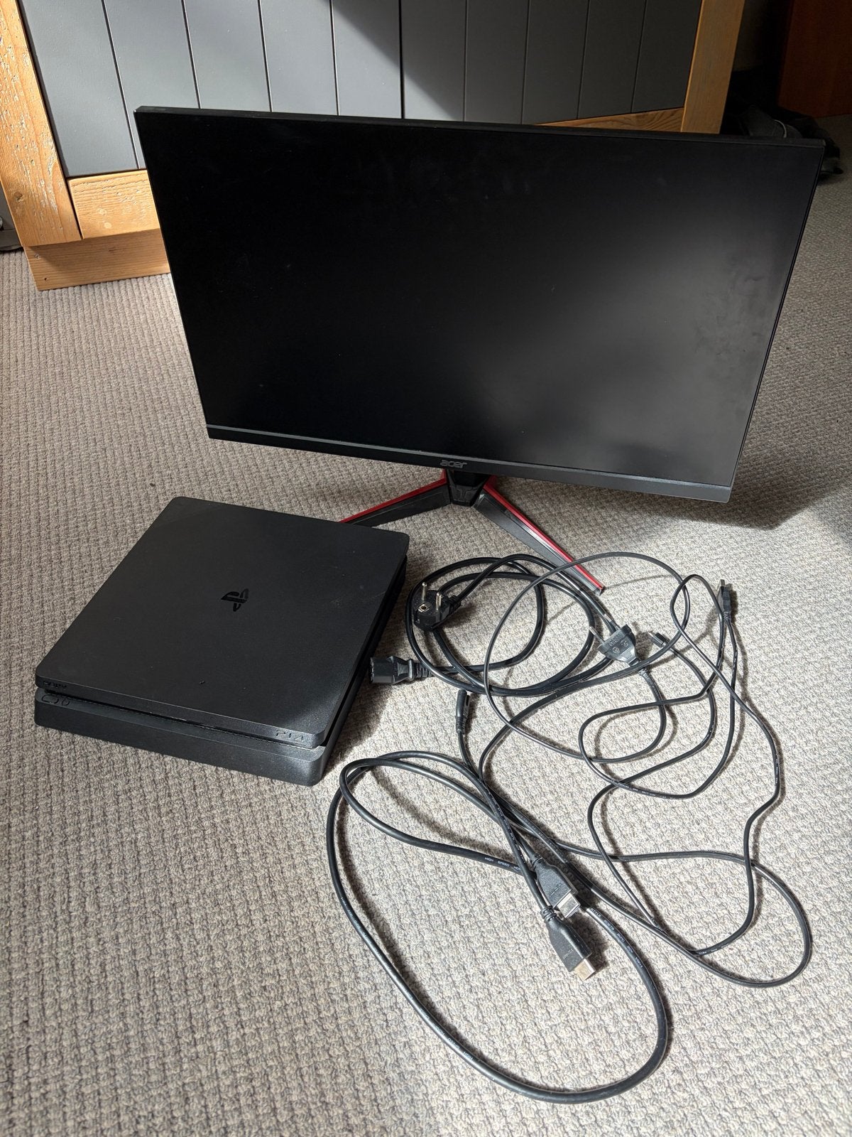 PlayStation 4 Slim met Acer VG240Y monitor, Ophalen, Zonder controller, Slim, 500 GB