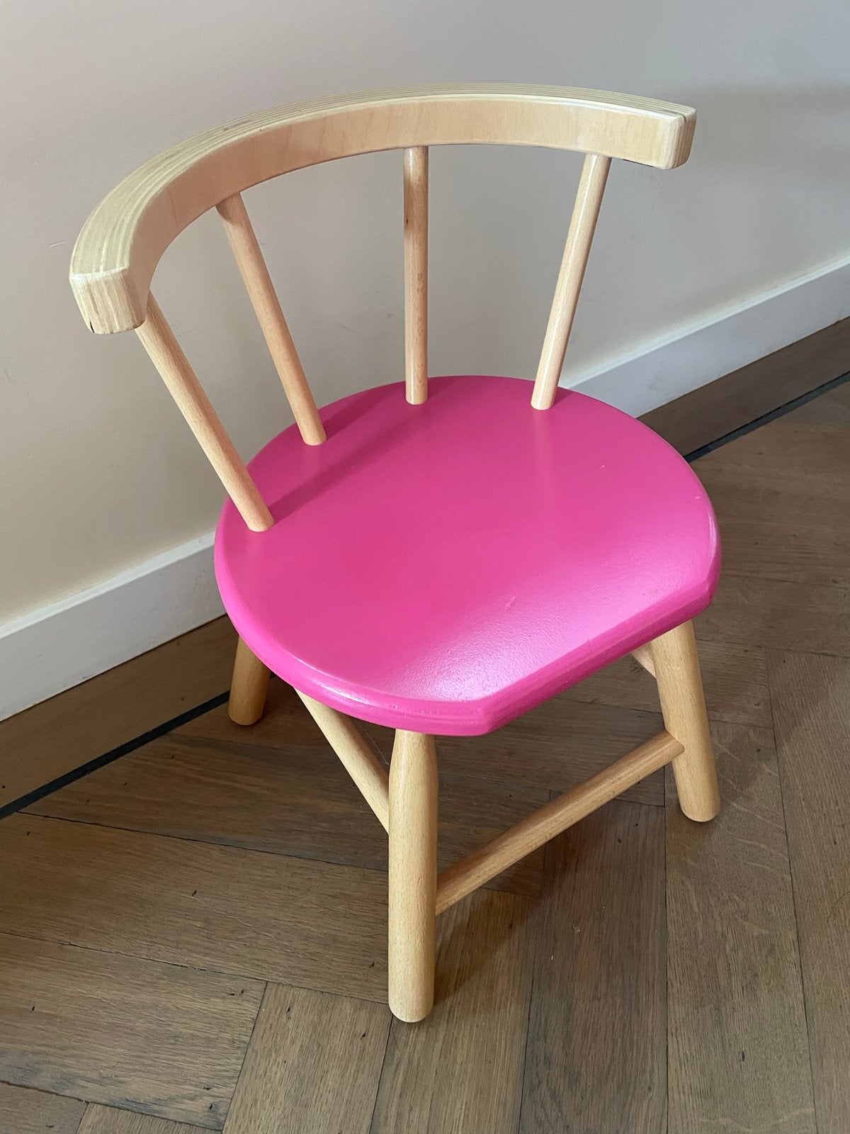 Roze houten kinderstoel Van Dijk Toys, Ophalen of Verzenden, Zo goed als nieuw, Stoel(en)
