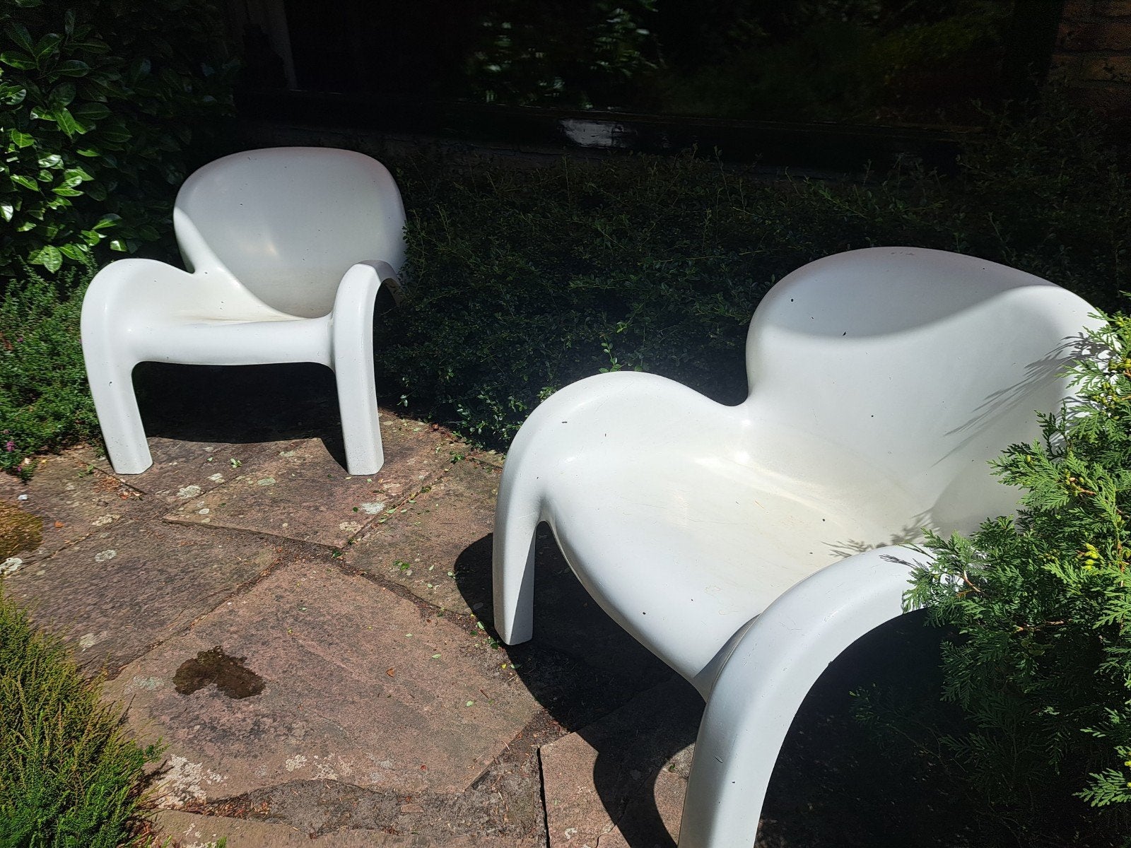 vintage tuinstoelen, Ophalen, Gebruikt, Kunststof