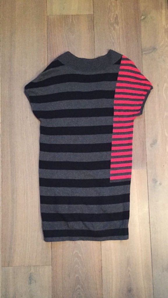 IZGS Turnover lange gestreepte spencer, grijs/rood; small, Meerkleurig, Zo goed als nieuw, Maat 36 (S), Turnover