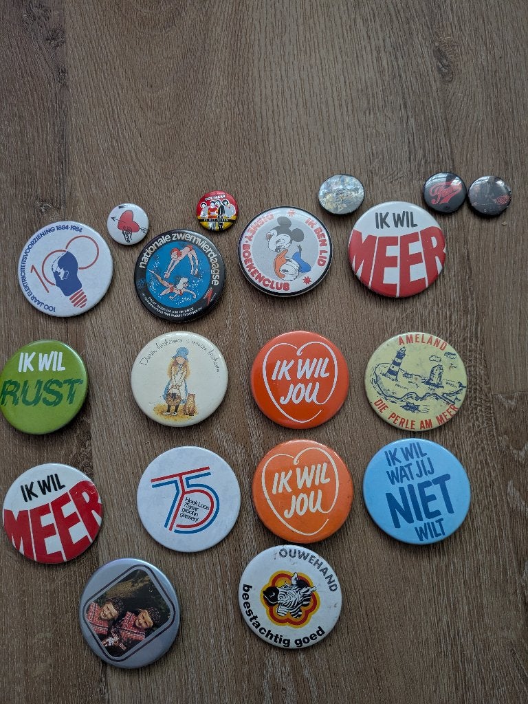 Buttons retro vintage, Ophalen of Verzenden, Gebruikt, Overige onderwerpen, Button