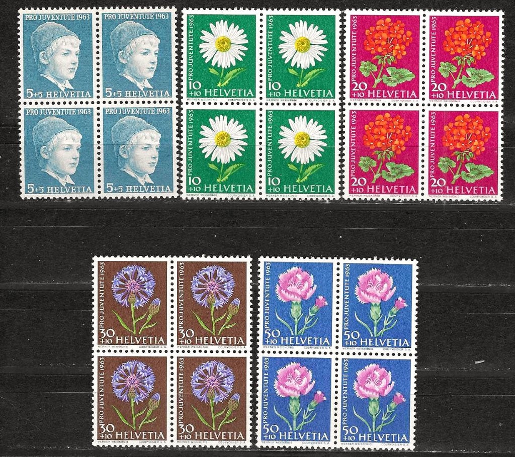 Zwitserland 786-790 postfris blok van 4, Ophalen of Verzenden, Postfris