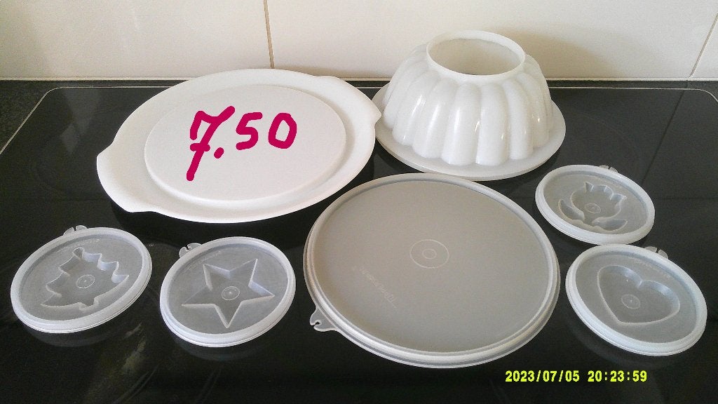 Tupperware gastronoom, puddingvorm, 7delig., Ophalen of Verzenden, Zo goed als nieuw, Wit, Overige typen