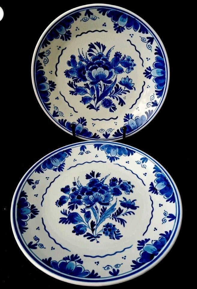 Set Oud Delfts blauwe en witte borden., Antiek en Kunst, Antiek | Wandborden en Tegels, Ophalen of Verzenden