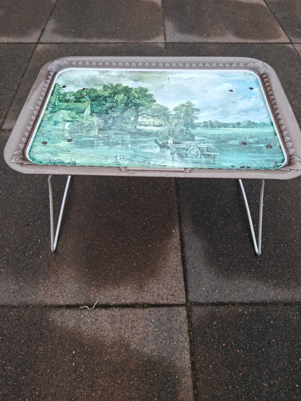 vintage schoottafeltje, Ophalen, Gebruikt, Metaal of Aluminium, Vintage