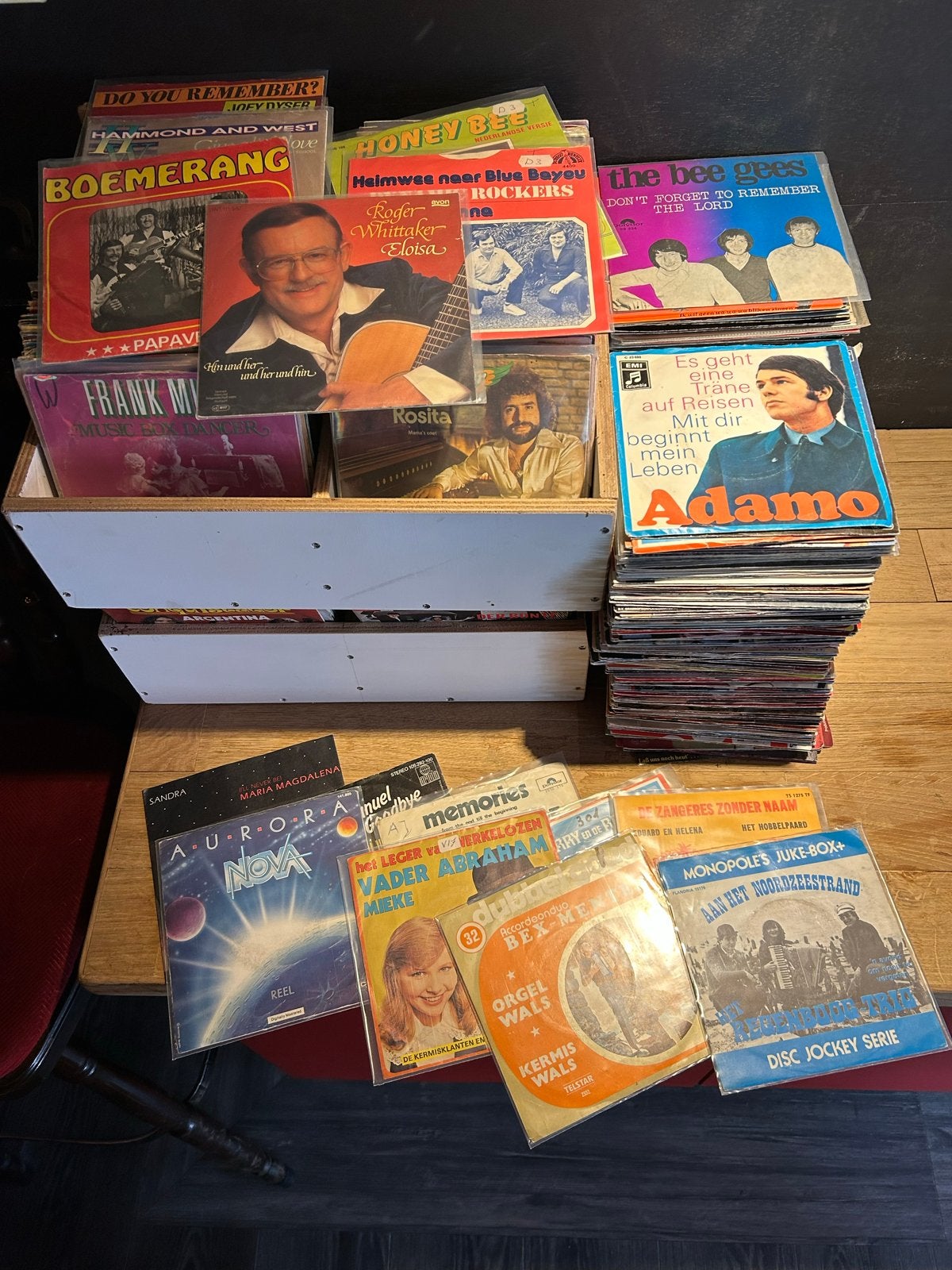 Grote collectie vinyl singles (7 inch) - Diverse genres, Cd's en Dvd's, Vinyl | Nederlandstalig, Ophalen, Gebruikt, 7 inch, Levenslied of Smartlap