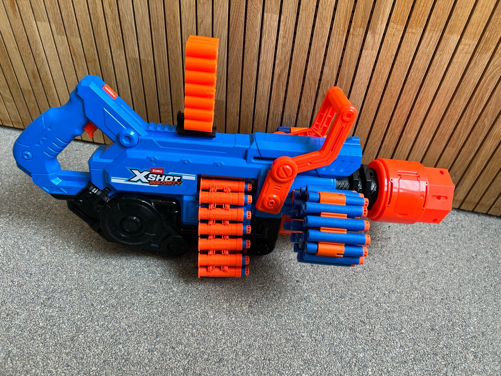 Nerf zuru X-Shot Insanity Smoking Barrels Pistool 3.0 met ro, Verzamelen, Ophalen of Verzenden, Zo goed als nieuw