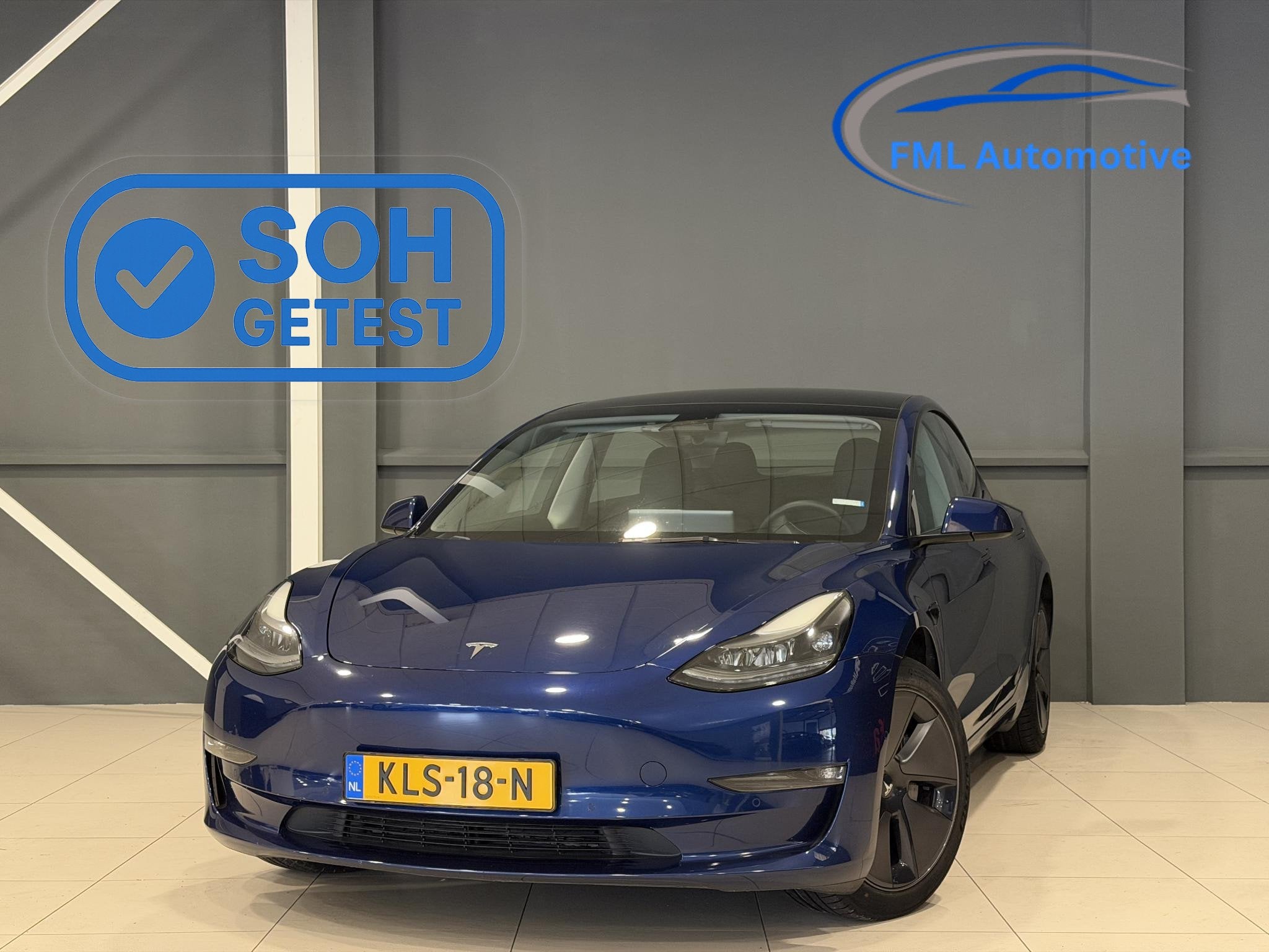 Tesla Model 3 Long Range AWD 75 kWh | Autopilot | SOH 93,3%, Auto's, Tesla, Automaat, Stof, Gebruikt, Blauw