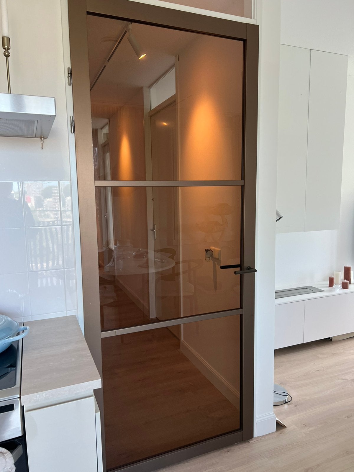 Svedex design deur metallic brons met brons glas 93 x 231,5, Doe-het-zelf en Verbouw, Deuren en Horren, Ophalen, 80 tot 100 cm