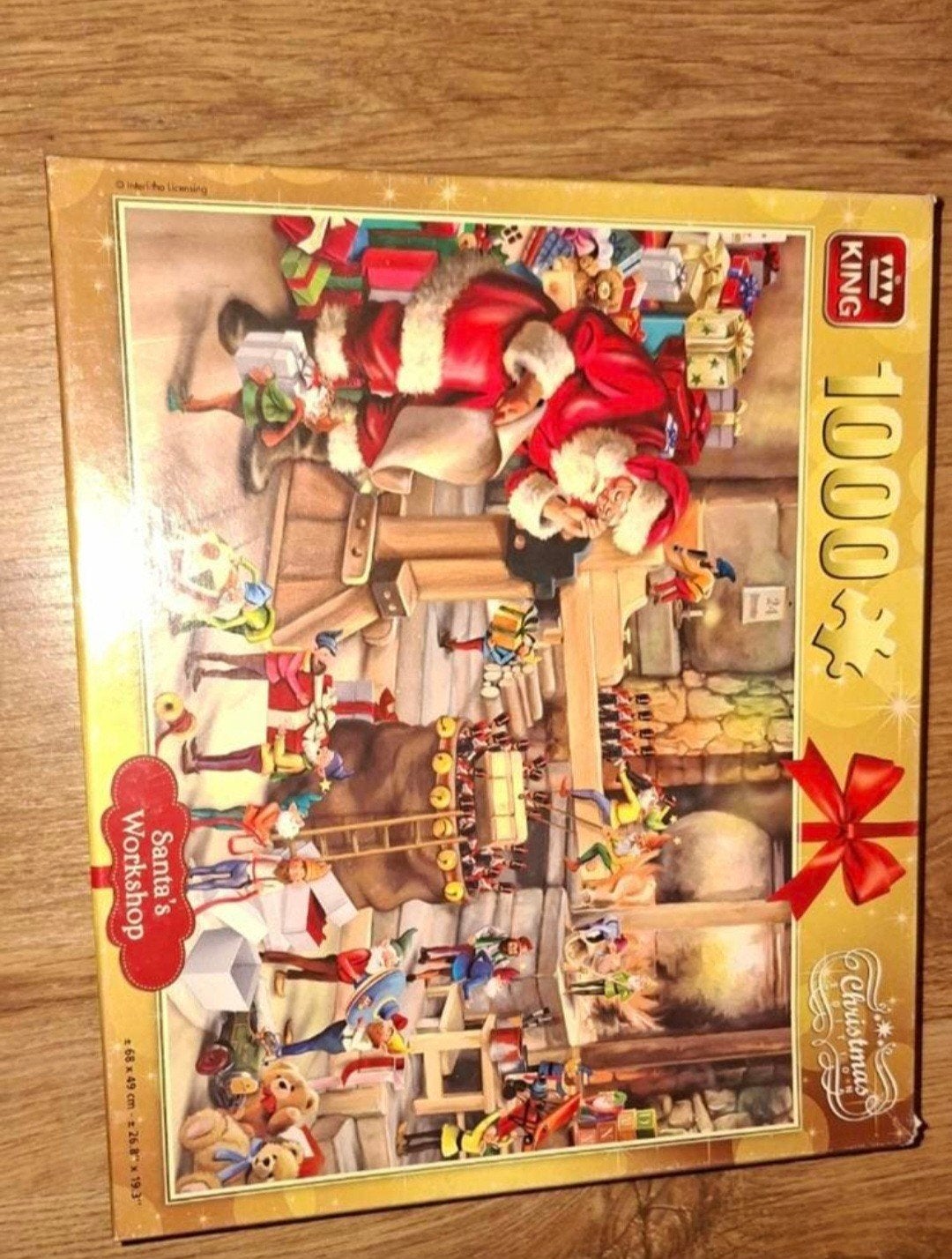 King Legpuzzel Kerstmis: Santa's Workshop 1000 stukjes, Ophalen of Verzenden, 500 t/m 1500 stukjes, Gebruikt, Legpuzzel