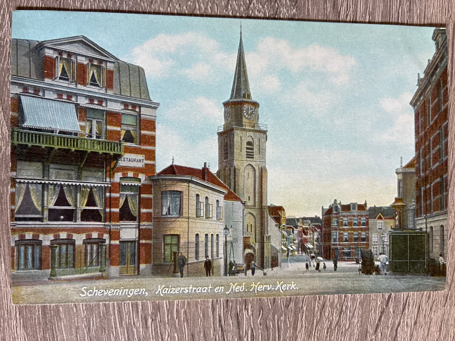 Oude ansichtkaart Scheveningen, Keizerstraat en Ned. Herv. K, Ophalen of Verzenden, Voor 1920, Ongelopen, Zuid-Holland