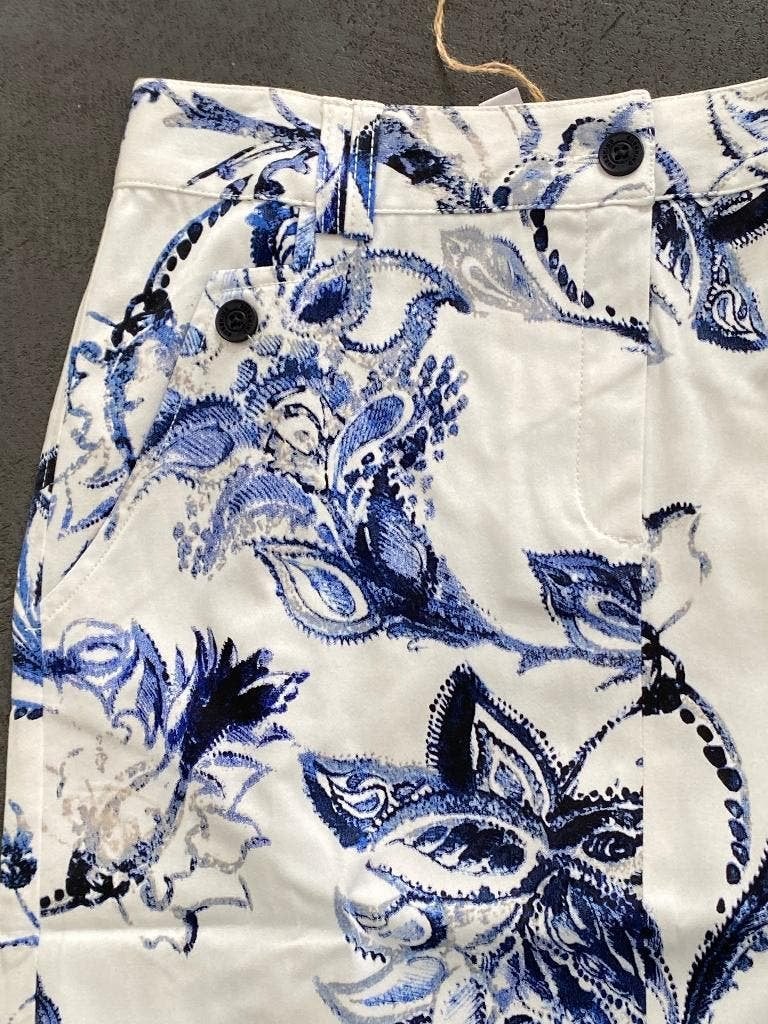 191/2 Nieuw: Maat S=36 rok Susskind rokje wit/blauw, Blauw, Nieuw, Ophalen of Verzenden, Knielengte