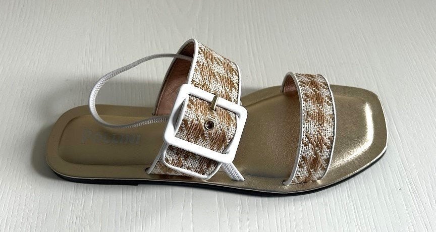 SPLINTERNIEUW! Pollini (lederen) dames sandalen goud 40, Bruin, Verzenden, Nieuw, Sandalen of Muiltjes
