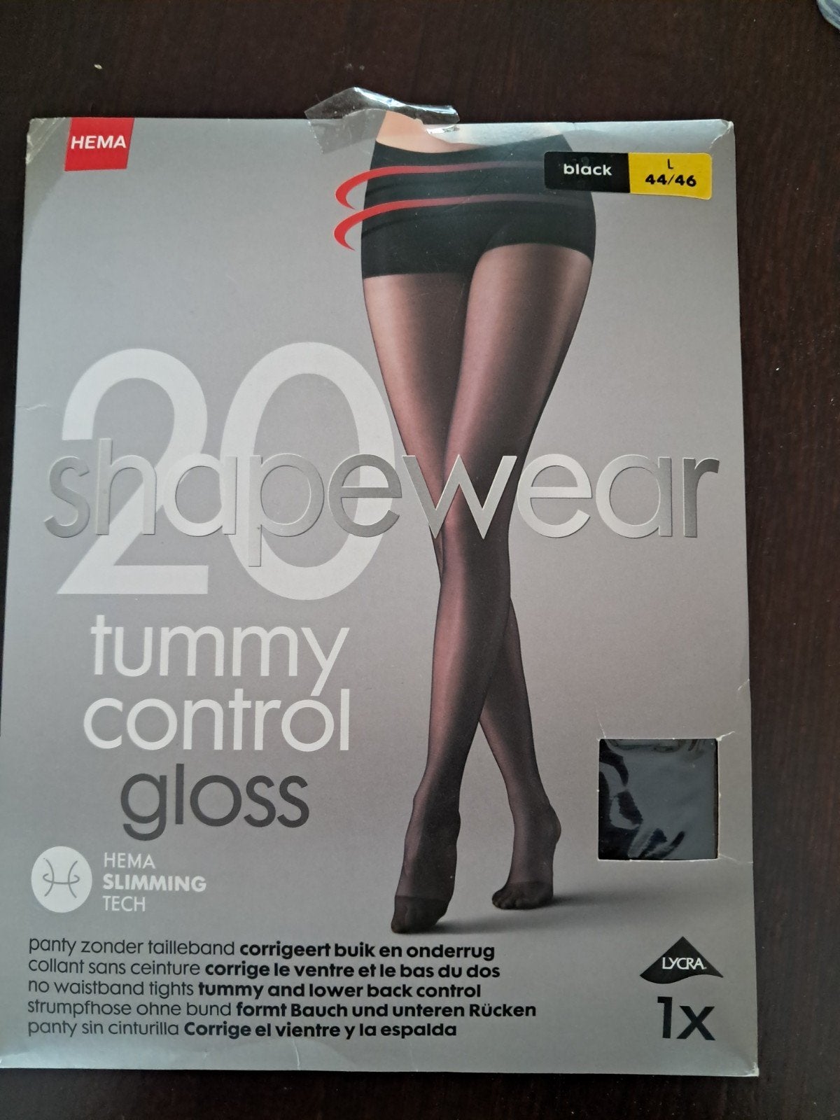 Hema tummy control gloss 20d panty zwart 44-46, Ophalen of Verzenden, Nieuw, Zwart, Panty