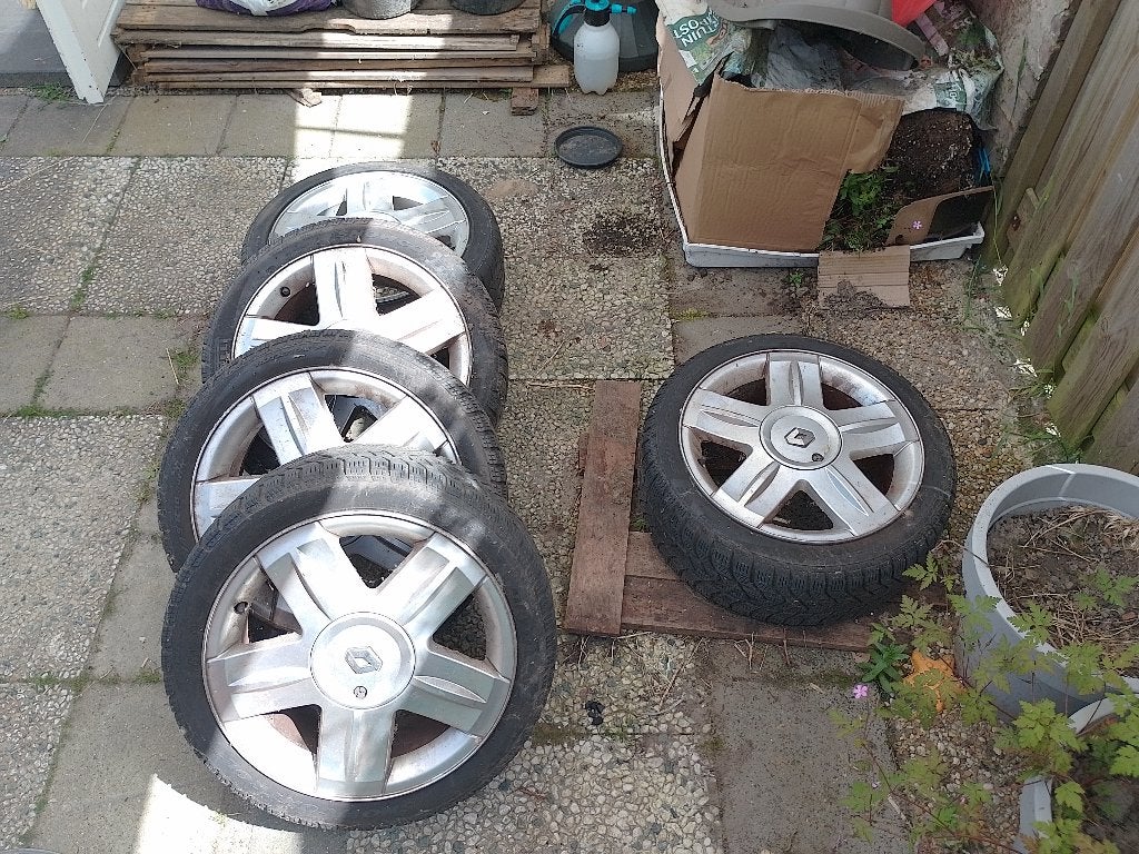 Velgenset 16 inch Renault clio 2.0 sport, Ophalen, Gebruikt, 16 inch, Banden en Velgen