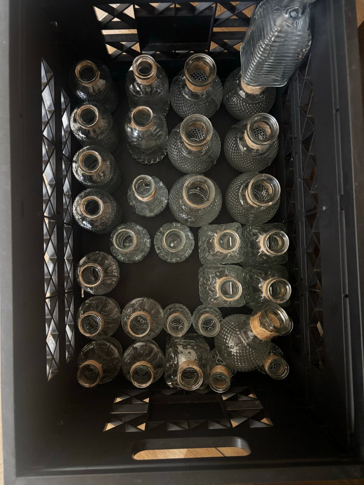 Decoratieve glazen vaasjes - Diverse maten, Ophalen