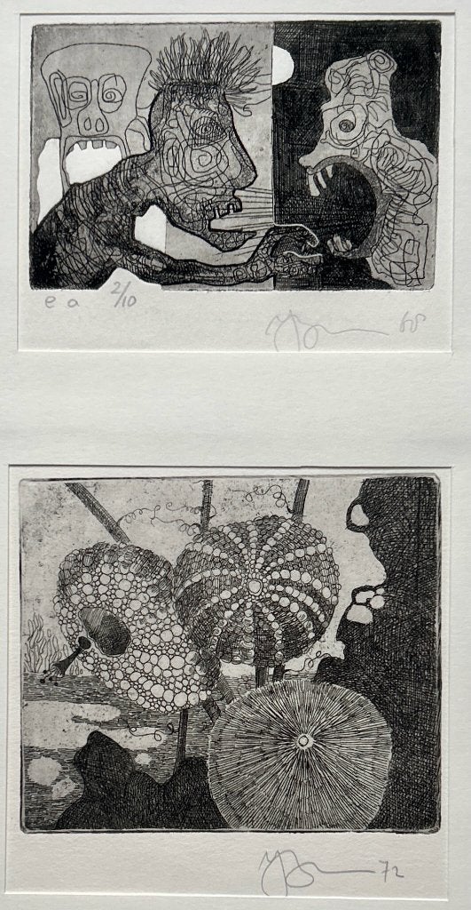 2 etsen Jan Bernard Meinen in passe partout  Zomeropruiming, Antiek en Kunst, Kunst | Litho's en Zeefdrukken, Verzenden