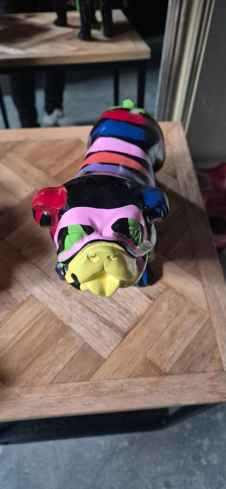 Kleurrijke Bulldog Decoratie - Pop Art Stijl, Antiek en Kunst, Ophalen, Beeld, Meerkleurig, Kunststof