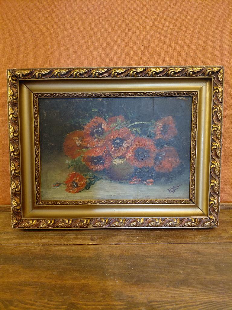 Mooi bloemen schilderijtje, Antiek en Kunst, Kunst | Schilderijen | Klassiek, Ophalen of Verzenden