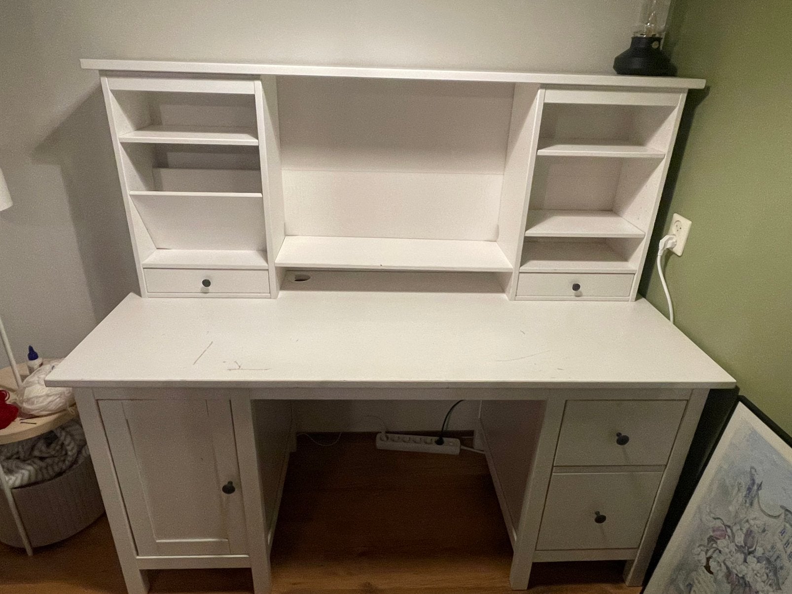 Ikea HEMNES bureau met opzetstuk - moet weg!, Ophalen, Gebruikt