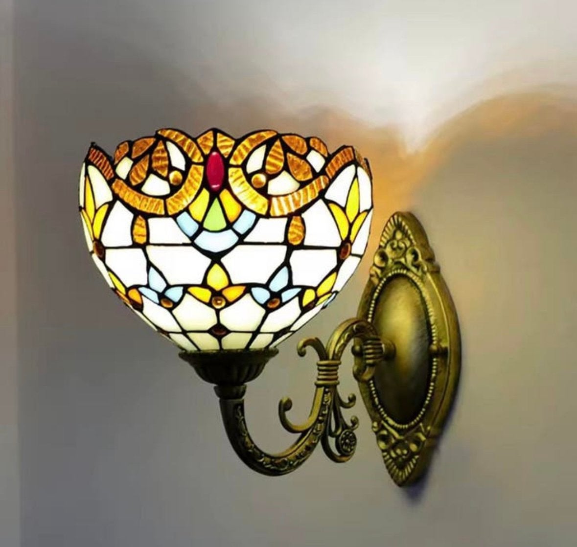 Beige Wandlamp Glas-in-Lood Lamp – NIEUW!, Verzenden, Nieuw