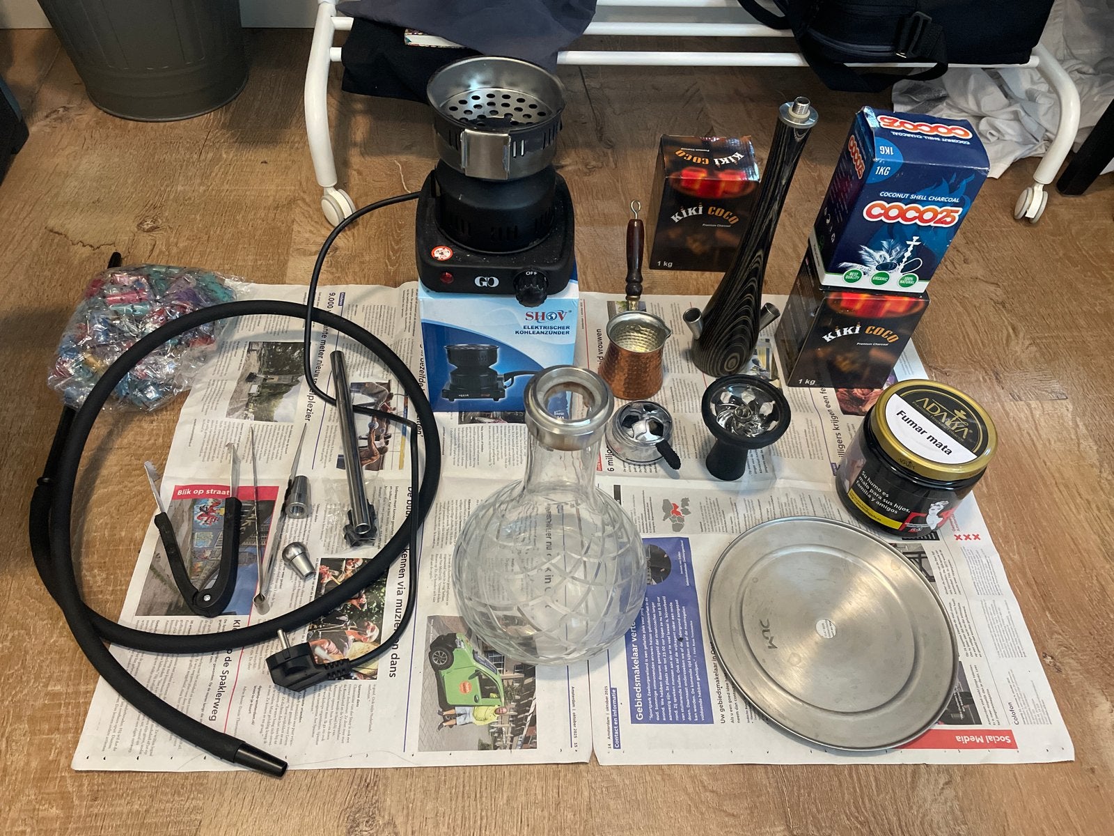 Complete Shisha Set - Ongetest, Zoals Gezien, Ophalen of Verzenden, Gebruikt, (Water)pijp