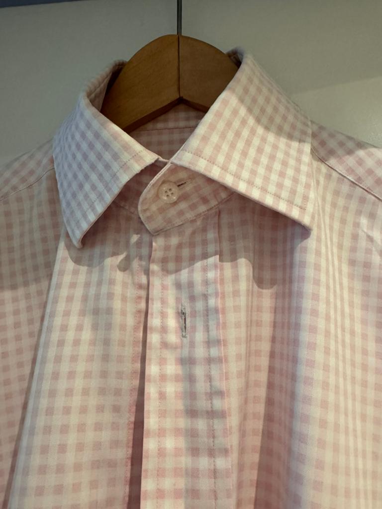 Burberry overhemd roze ruitje maat 38 met logo op de borst, Kleding | Heren, Ophalen of Verzenden, Zo goed als nieuw, Wit