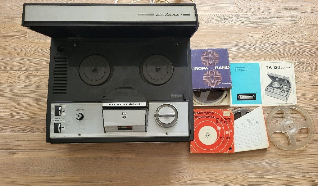 Bandrecorder Grundig TK120 de Luxe met Manual an 3 banden, Ophalen of Verzenden, Bandrecorder