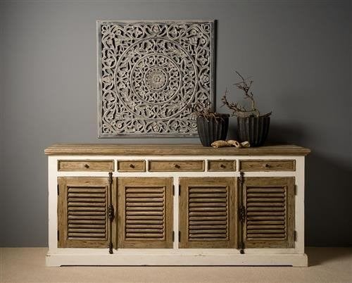 *10%-41% KORTING* Alle Artikelen Uit Onze Woonprogramma's! 8, Huis en Inrichting, Dressoir Zwart Wit Mango Teak Hout Gratis Bezorging