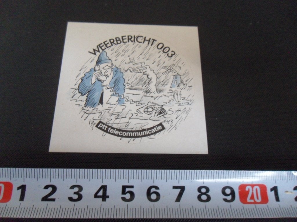sticker PTT Telecom Weerbericht 003 strip, Verzamelen, Ophalen of Verzenden, Zo goed als nieuw