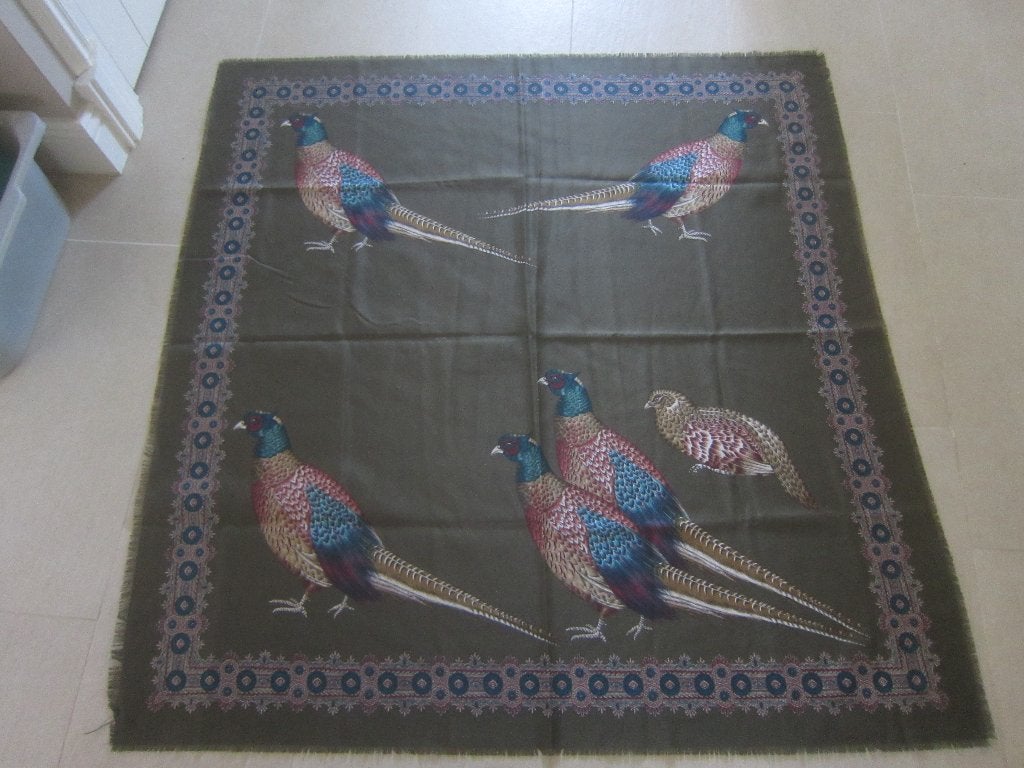 groot tafelkleed sjaal Fazanthaan en hen fazanten wild jacht, Maat 46/48 (XL) of groter, Ophalen of Verzenden, Sjaal, Onbekend