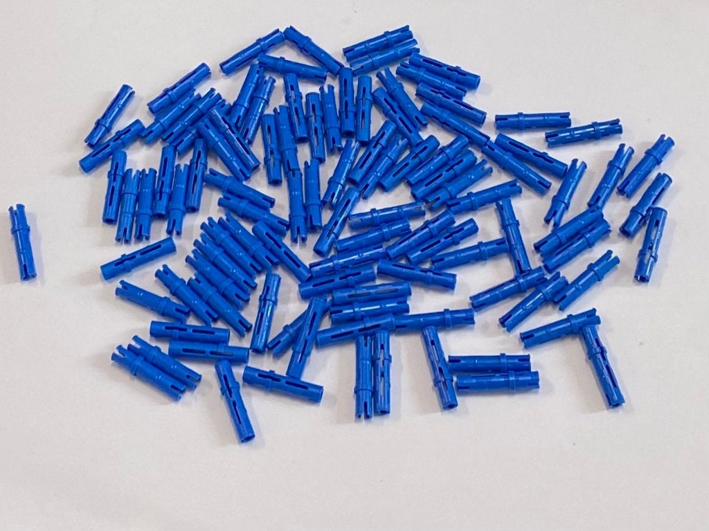 Partij 100x nieuwe blauwe Lego Technic pin 3L, Overige thema's, Lego, Nieuw, Ophalen of Verzenden