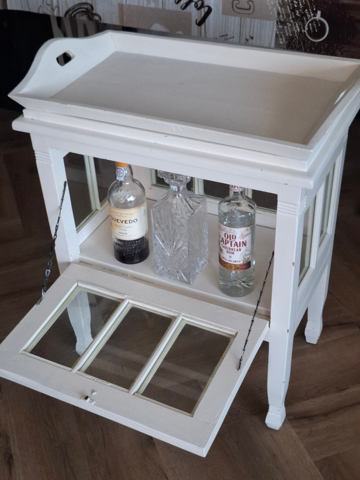 Drankkastje met dienblad, Ophalen, Gebruikt, 50 tot 100 cm